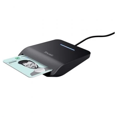Trust Primo Lector de Tarjetas Inteligentes y DNI USB Tipo C Negro
